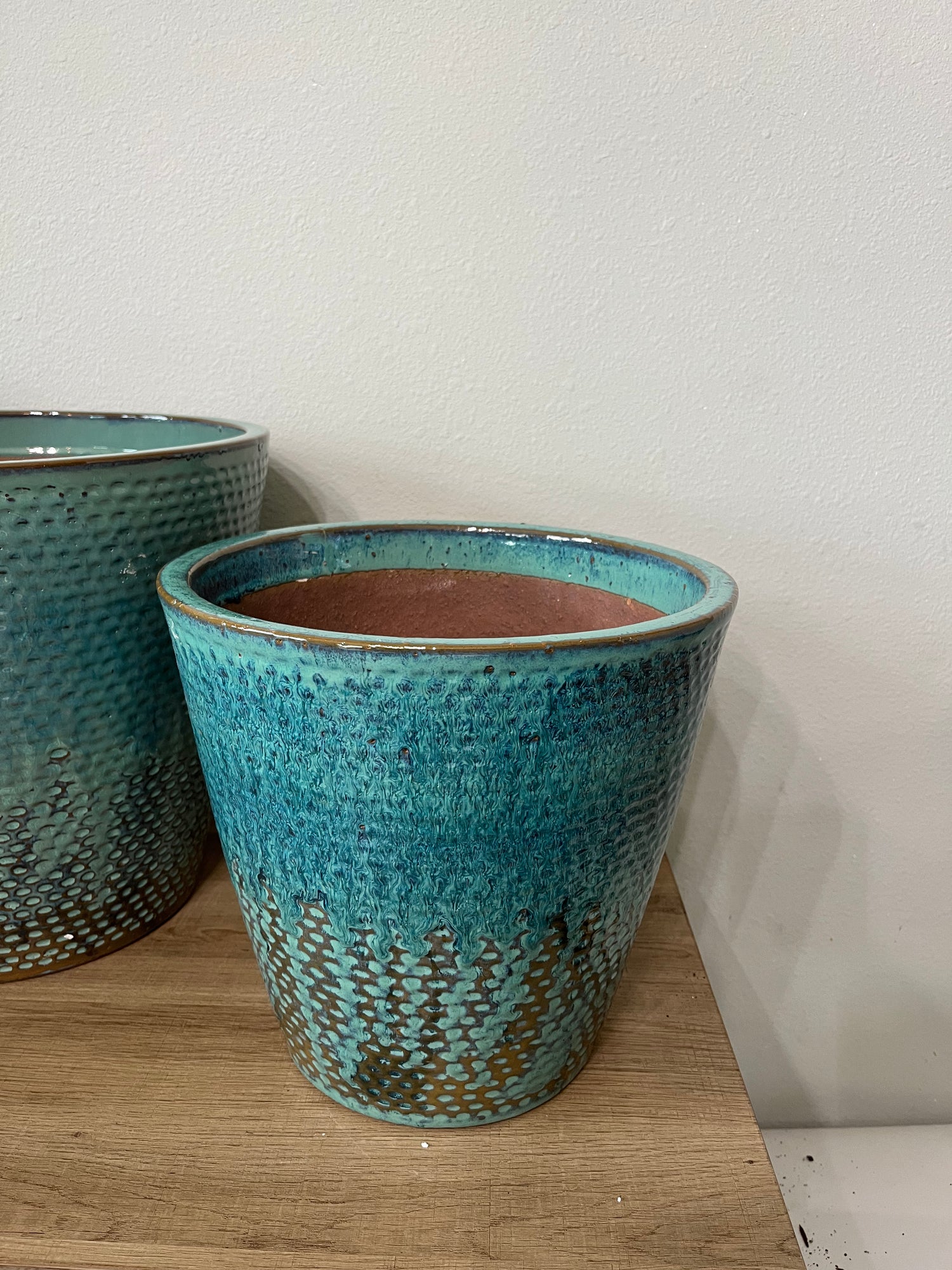 Medium Blue Ceramic Planter