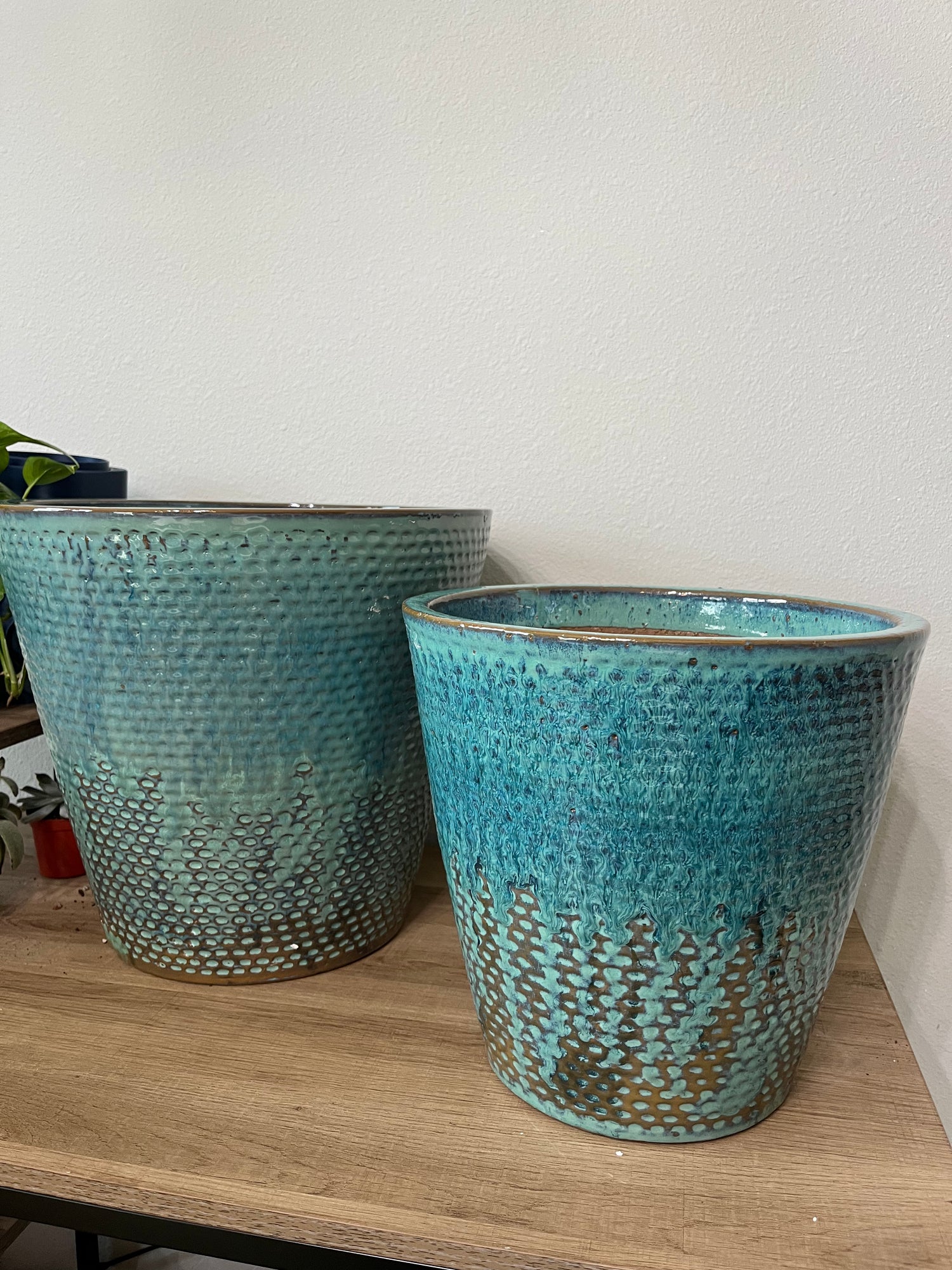 Medium Blue Ceramic Planter